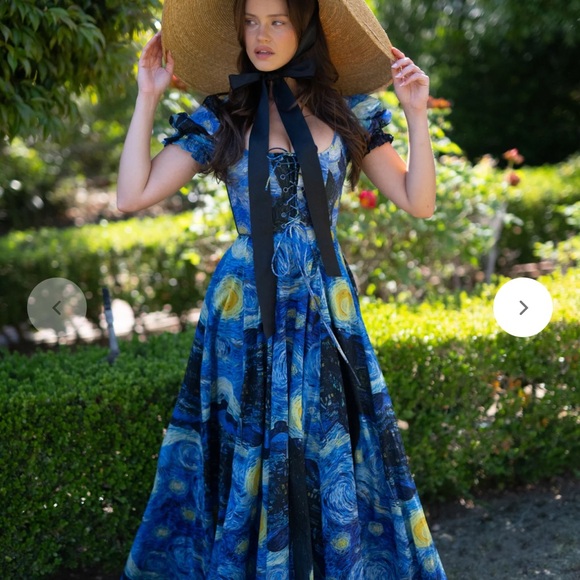 Selkie Starry Night Maxi Dress - Blue and Yellow - Picture 2 of 12